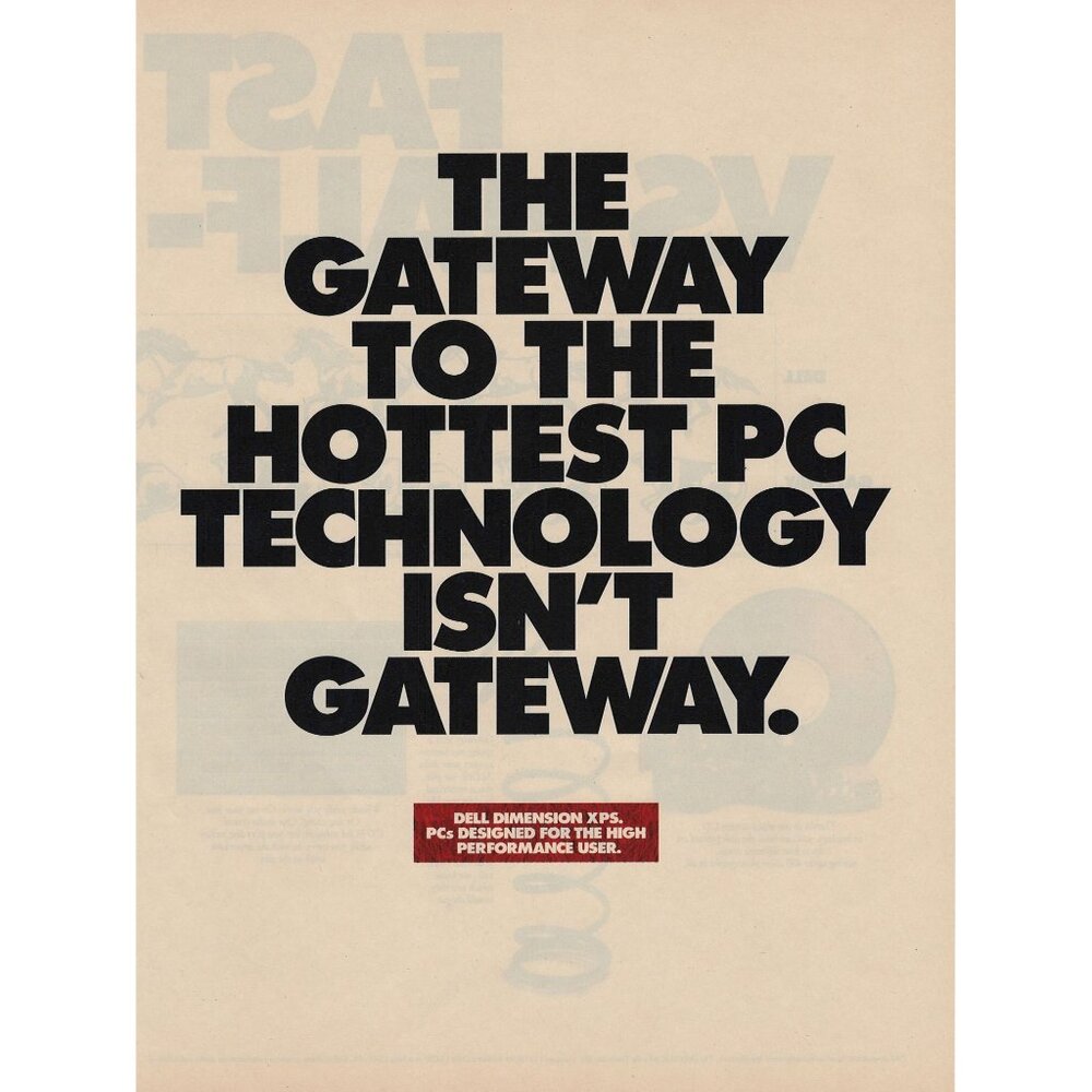 Dell Dimension XPS 1993 Vintage Print Ad For High Performance PC Technology u